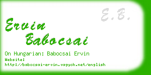 ervin babocsai business card